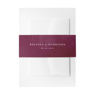 Rustikale Charm Burgund und Merlot Wedding Einladungsbanderole