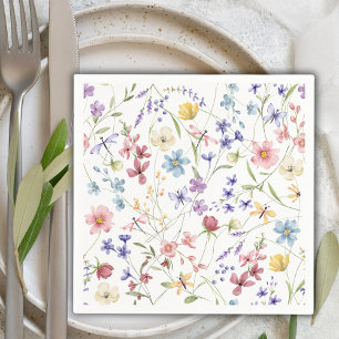 Rustikale Chic Bunte Wildblumen Party Serviette