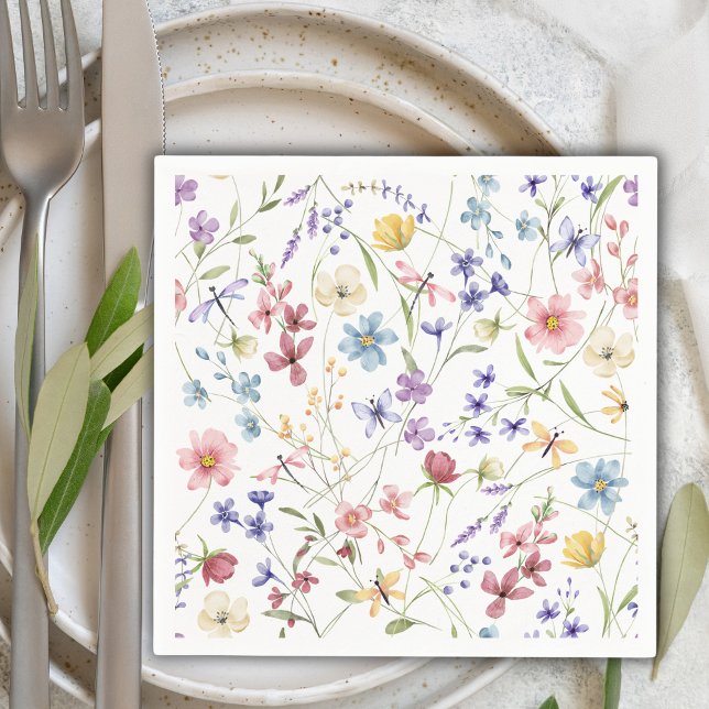 Rustikale Chic Bunte Wildblumen Party Serviette (Von Creator hochgeladen)