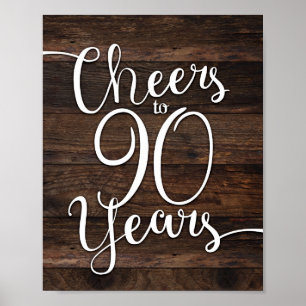 Rustikale Chic-CHEERS BIS 90 JAHRE Signatur Print Poster