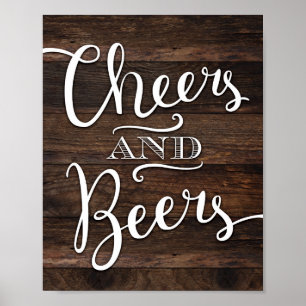 Rustikale Chic CHEERS UND BIER signieren Print Poster