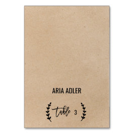 Rustikale Chic Imitate Kraft Hochzeit Escort Platz Tischnummer