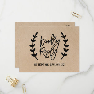 Rustikale Chic Imitate Kraft Menü UAWG Postkarte