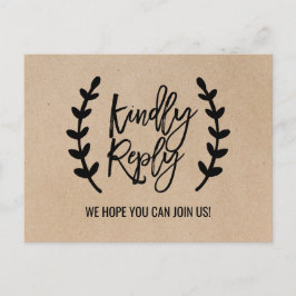 Rustikale Chic Imitate Kraft Menü UAWG Postkarte