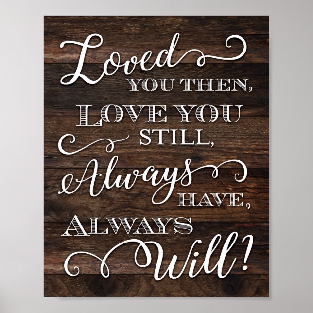 Rustikale Chic LIEBE QUOTE Signatur drucken Poster (Vorne)