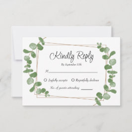 Rustikale Chic Sage Green Eucalyptus RSVP-Karte RSVP Karte