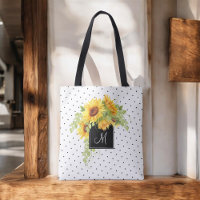Rustikale Chic Sonnenblumen und Punkte mit Monogra