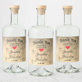 Rustikale Chic Wedding Danke Personalisierte Namen Alkoholflaschenetikett