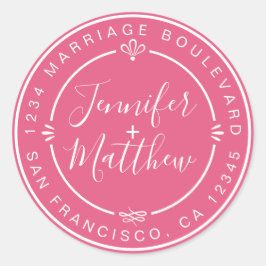Rustikale Chic Wedding Monogram Rücksendeadresse P Runder Aufkleber