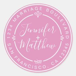 Rustikale Chic Wedding Monogram Rücksendeadresse P Runder Aufkleber