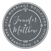 Rustikale Chic Wedding Rücksendeadresse Off-Black