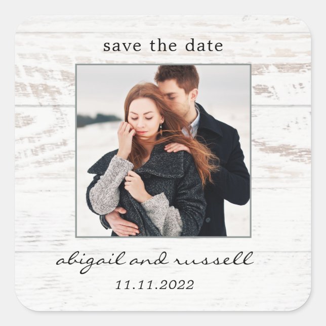 Rustikale Chic Wedding speichert die Date Sticker (Vorderseite)