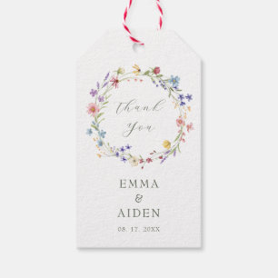 Rustikale Chic Wildblume Wreath Garden Wedding Geschenkanhänger