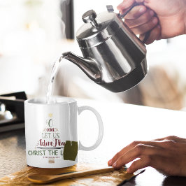 Rustikale Christliche Weihnachtskaroltypografie Kaffeetasse