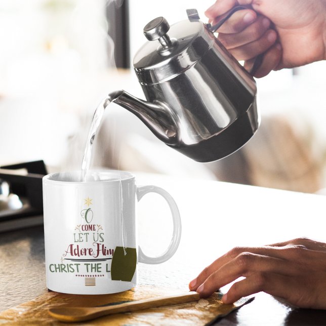 Rustikale Christliche Weihnachtskaroltypografie Kaffeetasse (Von Creator hochgeladen)