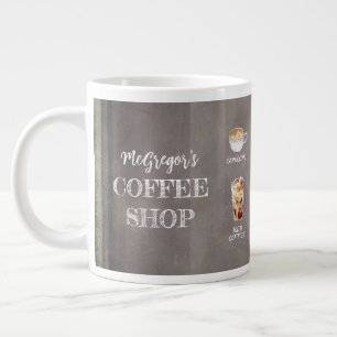 Rustikale Coffee Shop-Familie oder Business Brown Jumbo-Tasse