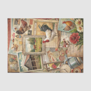 Rustikale Collage-Scheune und Land-Ephemera-Handwe Seidenpapier
