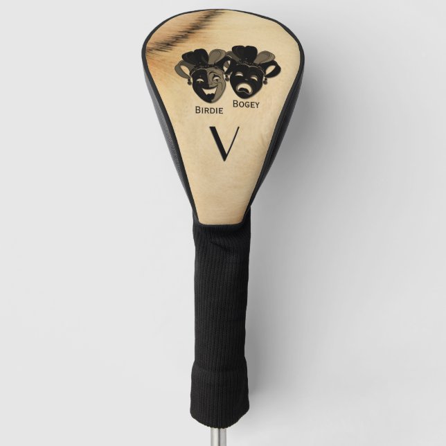 Rustikale Comedy und Tragedy Theaterdesign Golf Headcover (Vorderseite)