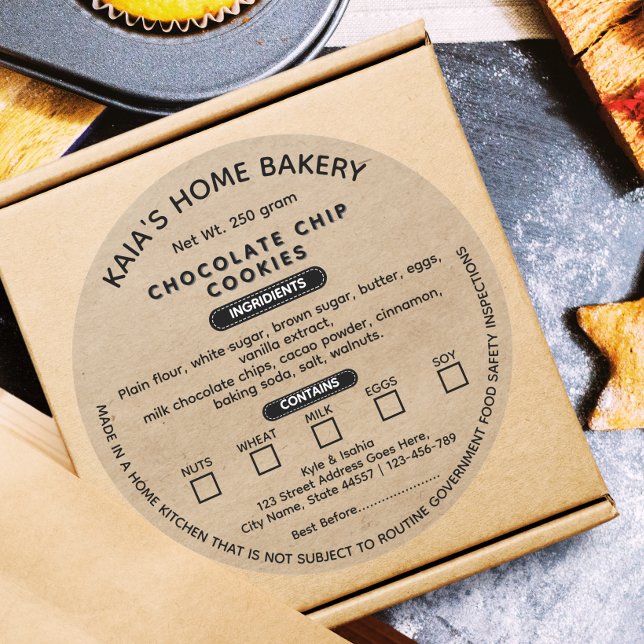 Rustikale Cookies Label-Hütte Runder Aufkleber (Von Creator hochgeladen)