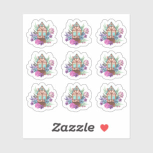 Rustikale Cottage-Chic-Floral-Cabin-Wasserfarben-S Aufkleber