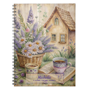 Rustikale Cottagecore-Lavendel-Blumen Notizblock