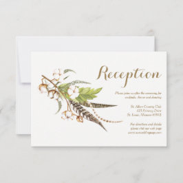 Rustikale Cotton Floral Wedding Card Einladung