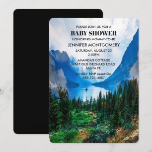 Rustikale Country-Berge Szenische Natur-Baby-Party Einladung