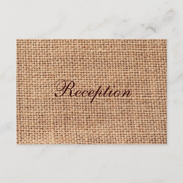 Rustikale Country Burlap Hochzeitskarten Begleitkarte (Vorderseite)