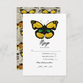 Rustikale Country Butterfly RSVP-Karte RSVP Karte