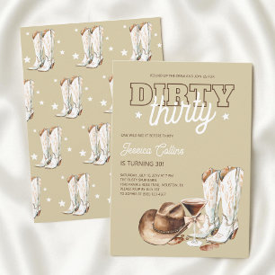 Rustikale Country-Dirty-Thirty-Geburtstagsfeier zu Einladung
