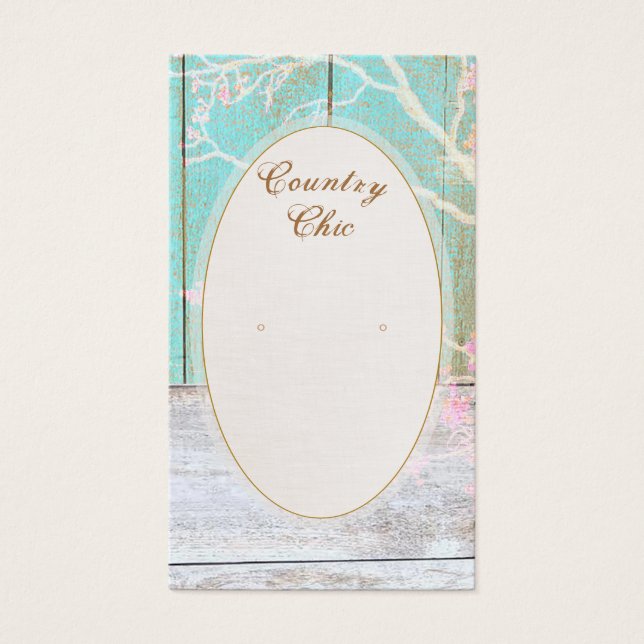 Rustikale Country Earring Display Card (Vorderseite)