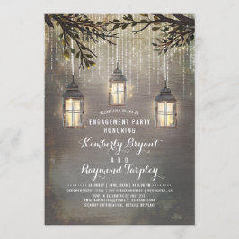 Rustikale Country Lanterns Garden Engagement Party Einladung