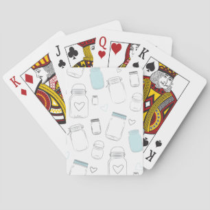 Rustikale Country Mason Gläser als Partygeschenk Spielkarten