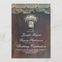 Rustikale Country Mason Jar und Gipskraut Hochzeit