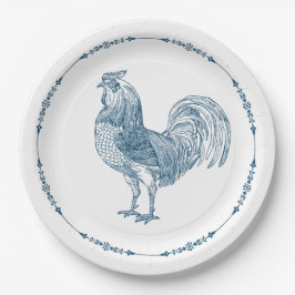 Rustikale Country Rooster Blue Paper Teller