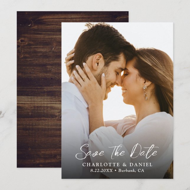 Rustikale Country Wedding Foto Save the Date Karte (Vorne/Hinten)