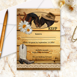 Rustikale Country Western Pferde RSVP Karte