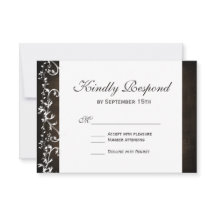 Rustikale Country Wirbel Brown Wedding RSVP Cards
