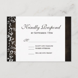 Rustikale Country Wirbel Brown Wedding RSVP Cards Karte