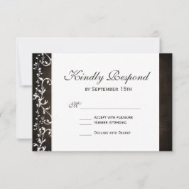 Rustikale Country Wirbel Brown Wedding RSVP Cards Karte