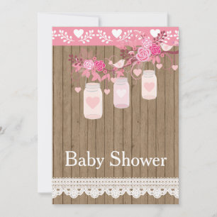 Rustikale Country Wood Baby Dusche Einladung