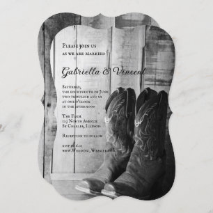 Rustikale Cowboy Boots Country Wedding Einladung