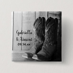 Rustikale Cowboy Boots Country Western Hochzeit Button