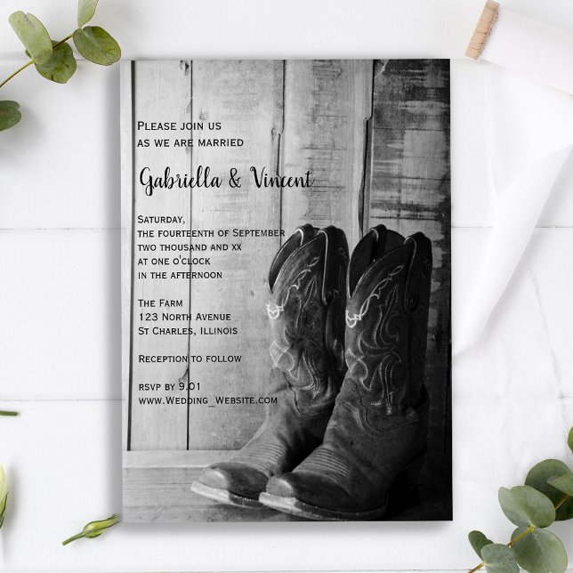 Rustikale Cowboy Boots Country Western Hochzeit Einladung (Von Creator hochgeladen)