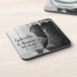 Rustikale Cowboy Boots Country Western Hochzeit Untersetzer