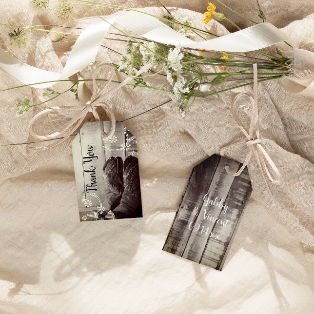 Rustikale Cowboy Boots Western Hochzeit Geschenkanhänger (Von Creator hochgeladen)