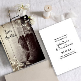 Rustikale Cowboy Boots Western Hochzeit retten das Einladung