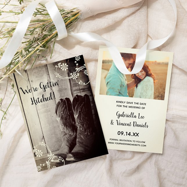 Rustikale Cowboy Boots Western Hochzeit retten das Einladung (Von Creator hochgeladen)