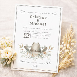 Rustikale Cowboy-Hochzeit Einladung