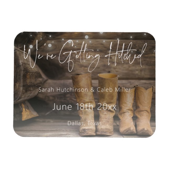 Rustikale Cowboy Ranch Hochzeit retten Datum Magnet (Horizontal)